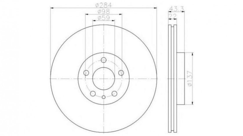 Disc frana Fiat 500L 2012-2016 #2 0986479558