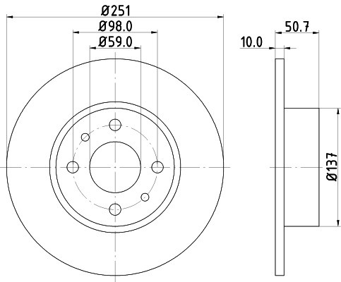 Disc frana FIAT BRAVO II (198) (2006 - 2016) KRIEGER 0950004250 piesa NOUA