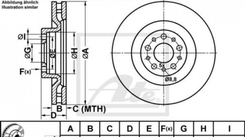 Disc frana Fiat DOBLO caroserie inchisa/combi (263) 2010-2016 #2 09A44440