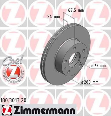Disc frana FIAT DUCATO bus (230) (1994 - 2002) ZIMMERMANN 180.3013.20 piesa NOUA