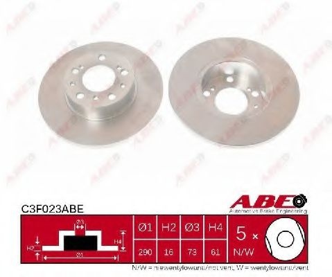 Disc frana FIAT DUCATO caroserie (280) (1982 - 1990) ABE C3F023ABE piesa NOUA