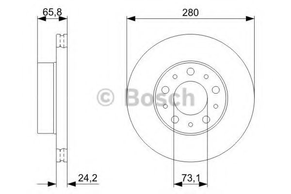 Disc frana FIAT DUCATO platou / sasiu (230) (1994 - 2002) BOSCH 0 986 479 B96 piesa NOUA
