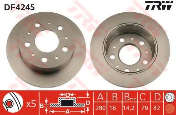 Disc frana FIAT DUCATO platou / sasiu (244) (2002 - 2016) TRW DF4245 piesa NOUA