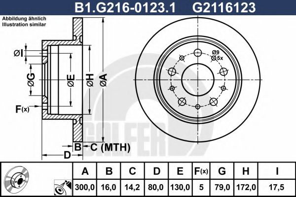 Disc frana FIAT DUCATO platou / sasiu (250, 290) (2006 - 2016) GALFER B1.G216-0123.1 piesa NOUA