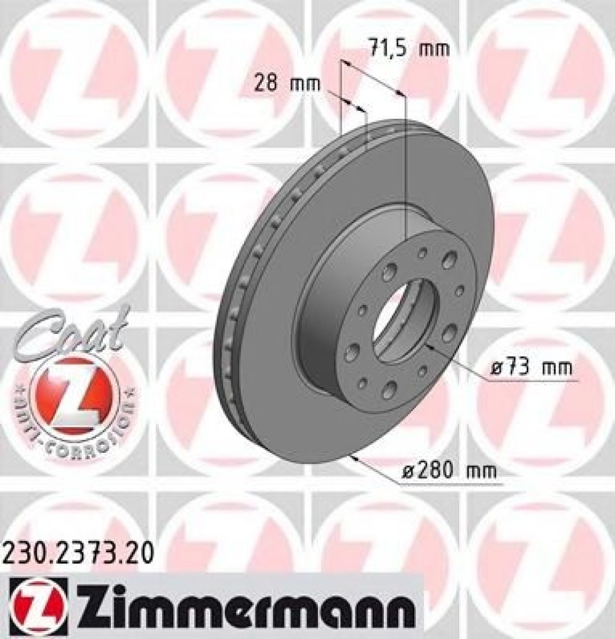 Disc frana FIAT DUCATO platou / sasiu (250, 290) (2006 - 2016) ZIMMERMANN 230.2373.20 piesa NOUA