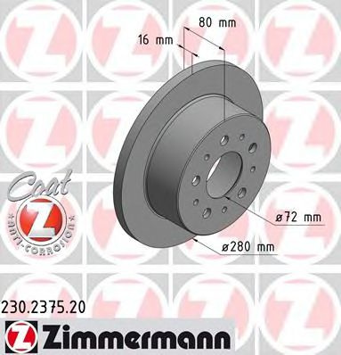 Disc frana FIAT DUCATO platou / sasiu (250, 290) (2006 - 2016) ZIMMERMANN 230.2375.20 piesa NOUA