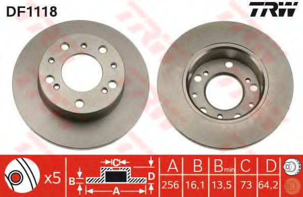 Disc frana FIAT DUCATO platou / sasiu (280) (1982 - 1990) TRW DF1118 piesa NOUA