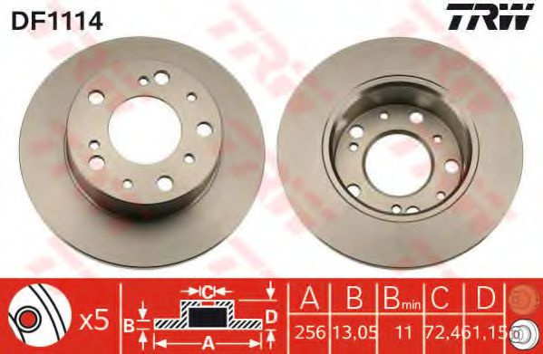 Disc frana FIAT DUCATO platou / sasiu (280) (1982 - 1990) TRW DF1114 piesa NOUA
