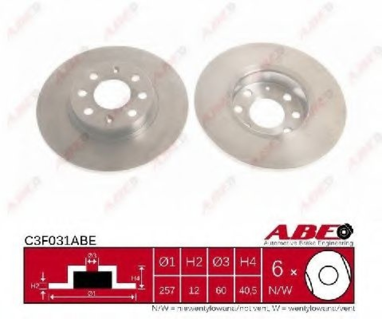 Disc frana FIAT GRANDE PUNTO (199) (2005 - 2016) ABE C3F031ABE piesa NOUA