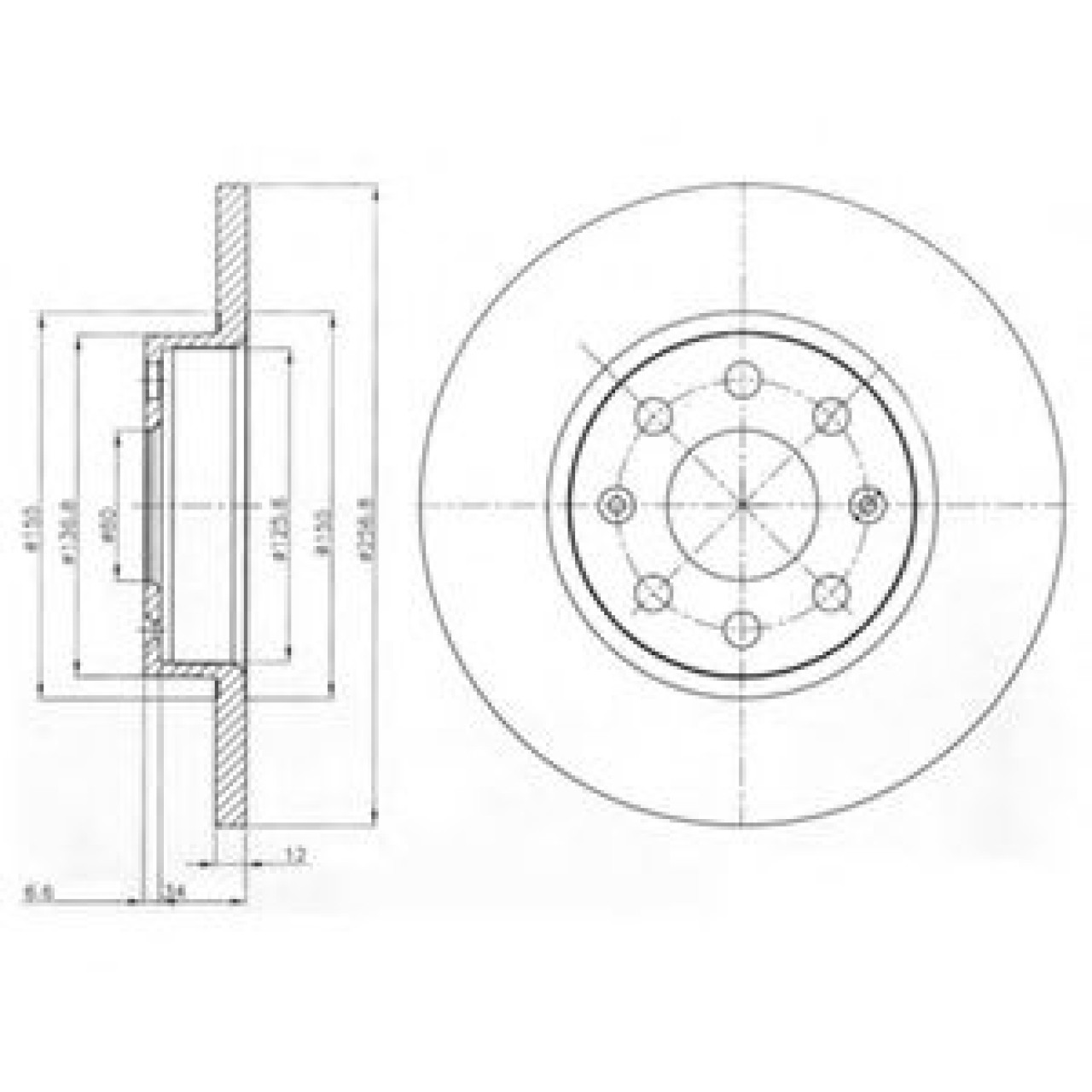 Disc frana FIAT GRANDE PUNTO (199) (2005 - 2016) DELPHI BG4155 piesa NOUA