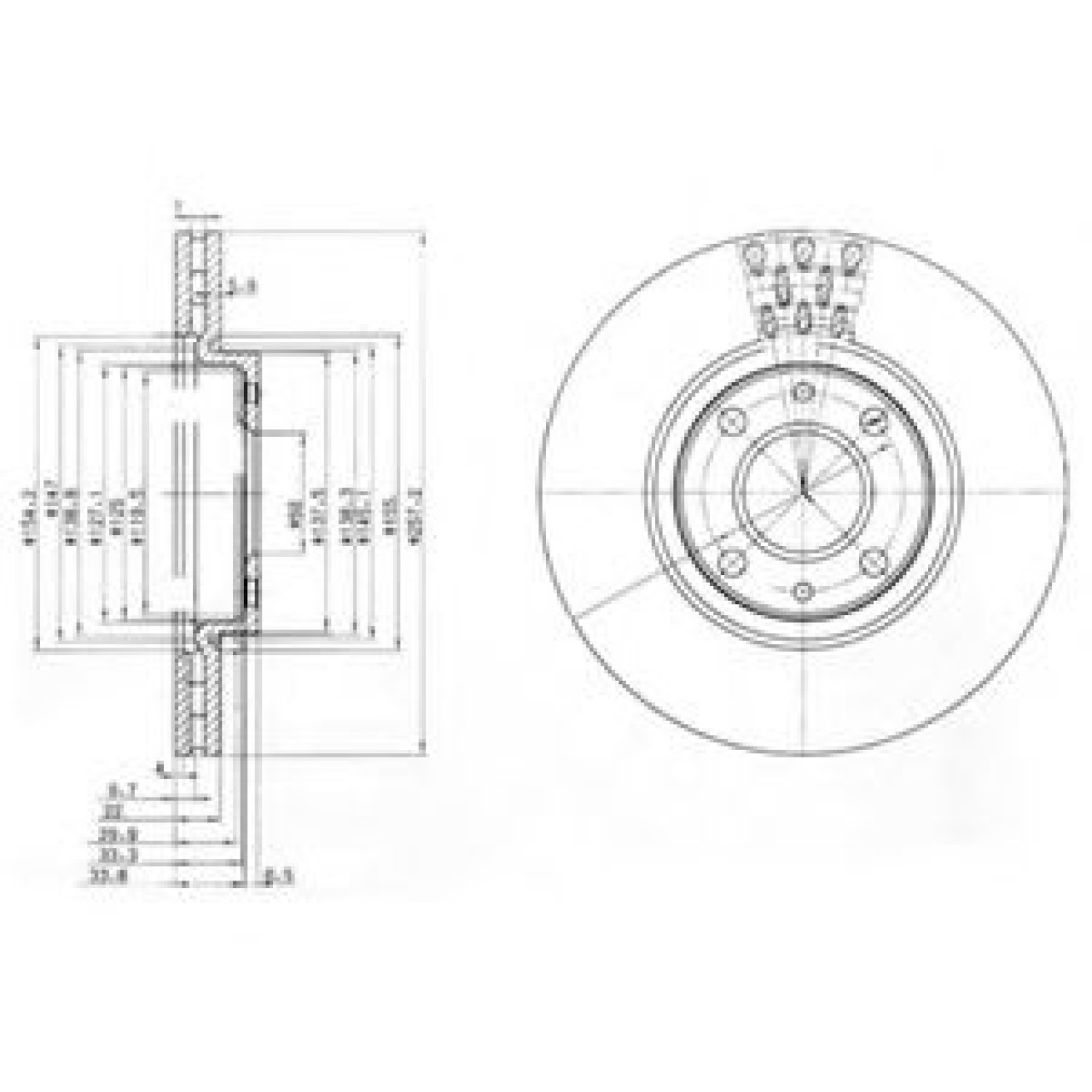 Disc frana FIAT GRANDE PUNTO (199) (2005 - 2016) DELPHI BG3574 piesa NOUA