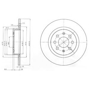 Disc frana FIAT GRANDE PUNTO (199) (2005 - 2016) DELPHI BG3945 piesa NOUA