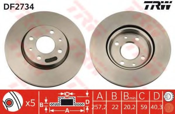 Disc frana FIAT LINEA (323) (2007 - 2016) TRW DF2734 piesa NOUA