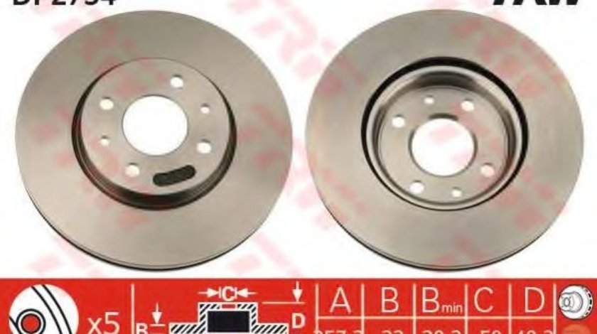 Disc frana FIAT LINEA (323) (2007 - 2016) TRW DF2734 produs NOU