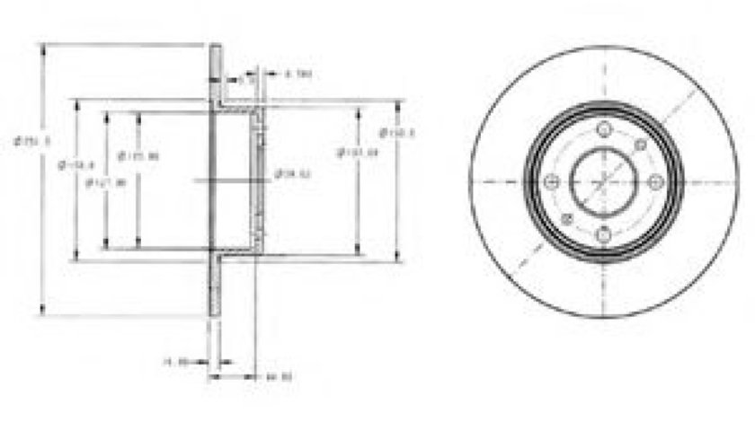 Disc frana FIAT MULTIPLA (186) (1999 - 2010) DELPHI BG2322 piesa NOUA