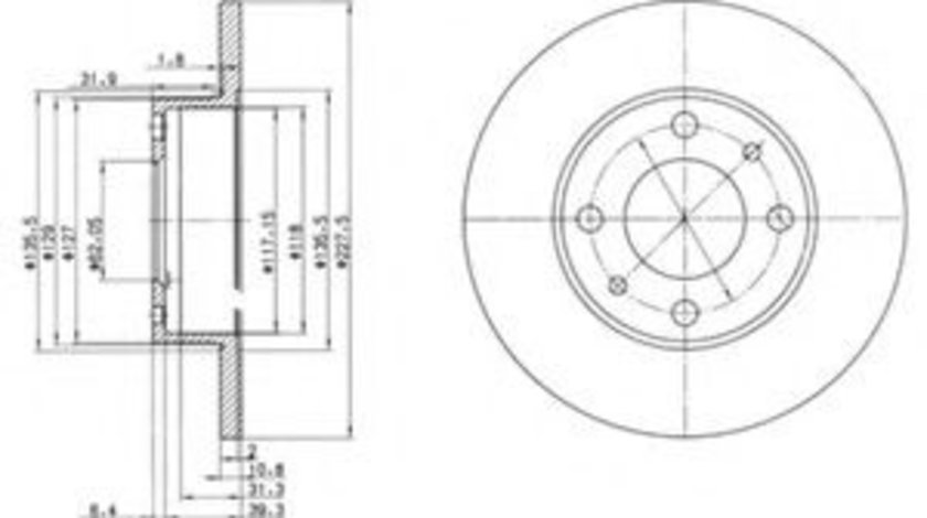 Disc frana FIAT PANDA (141A) (1980 - 2004) DELPHI BG2147 piesa NOUA