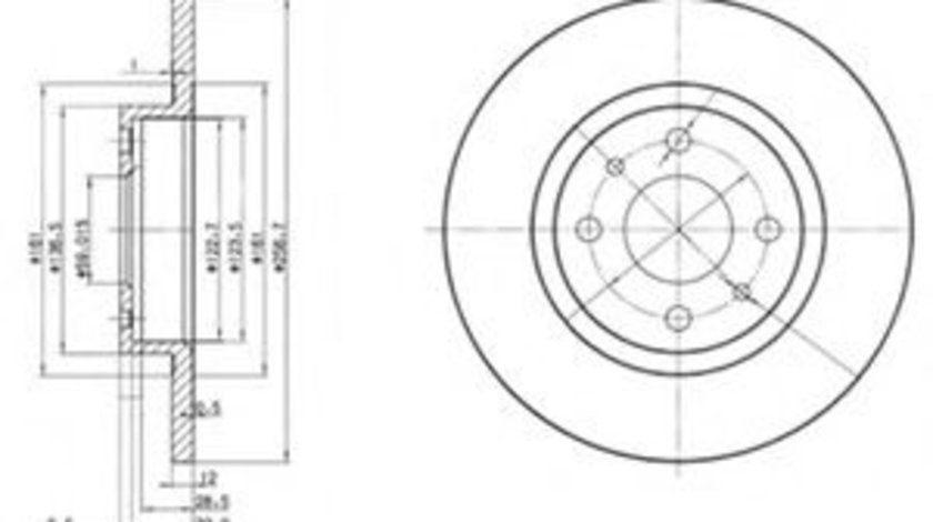 Disc frana FIAT PANDA (312) (2012 - 2016) DELPHI BG2411 piesa NOUA