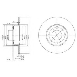 Disc frana FIAT PANDA Van (141) (1986 - 2004) DELPHI BG2147 piesa NOUA