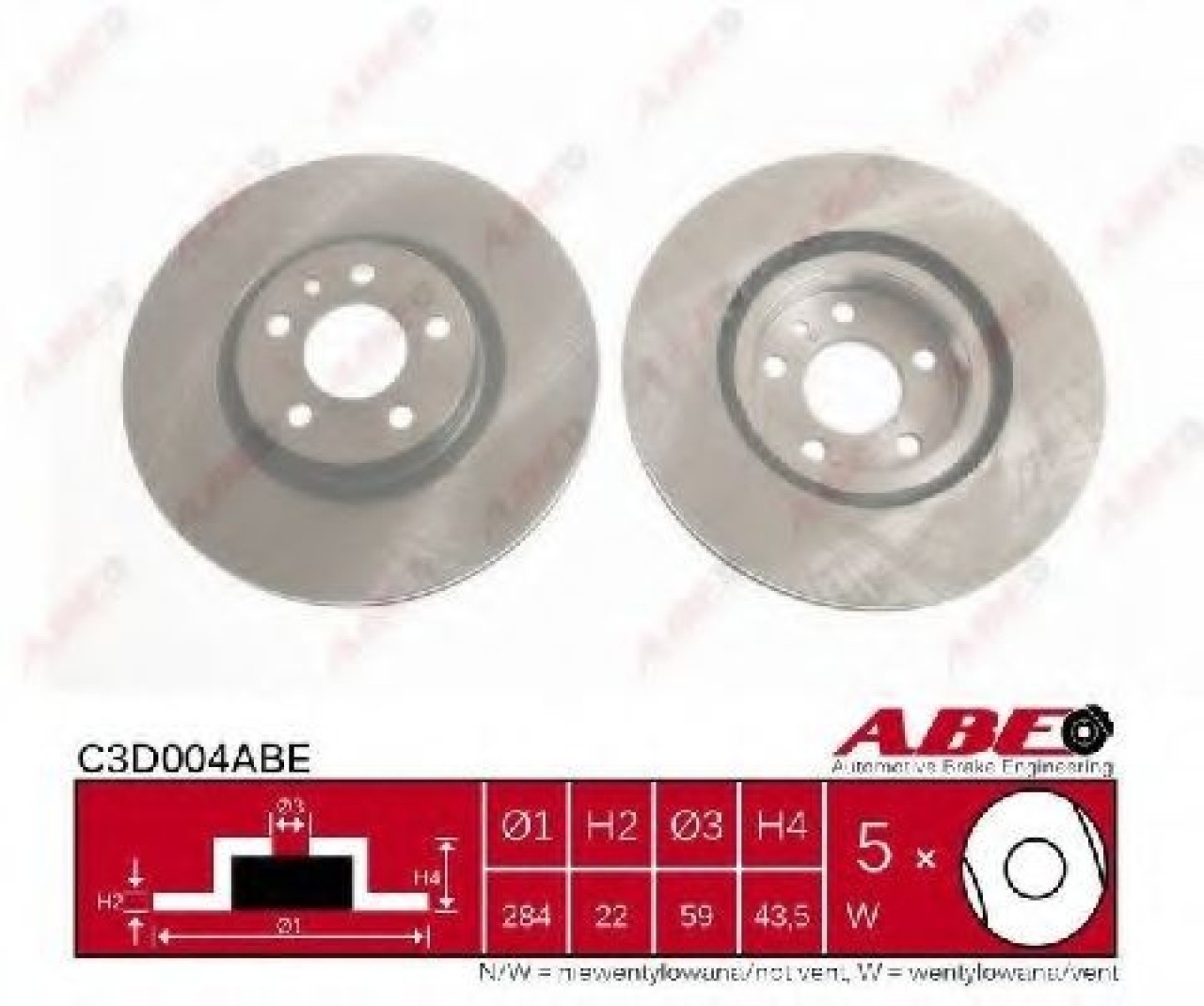 Disc frana FIAT PRATICO platou / sasiu (263) (2010 - 2016) ABE C3D004ABE piesa NOUA
