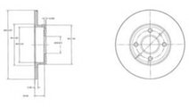 Disc frana FIAT PUNTO (188) (1999 - 2016) DELPHI B...