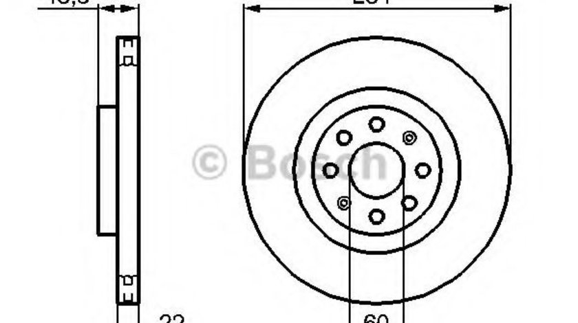 Disc frana FIAT PUNTO EVO (199) (2008 - 2016) BOSCH 0 986 479 B90 piesa NOUA