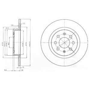 Disc frana FIAT PUNTO EVO (199) (2008 - 2016) DELPHI BG3945 piesa NOUA