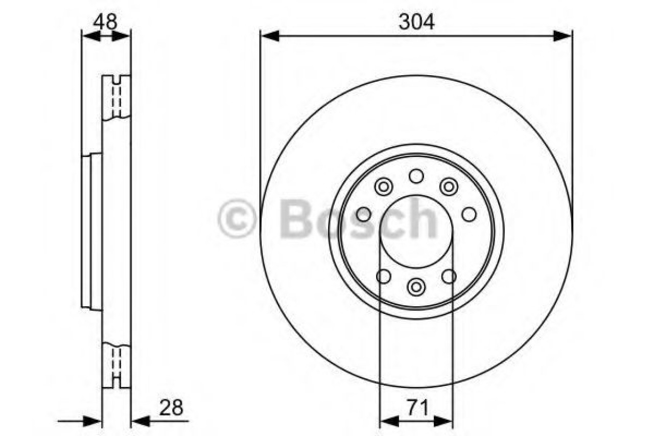 Disc frana FIAT SCUDO (272, 270) (2007 - 2016) BOSCH 0 986 479 C53 piesa NOUA
