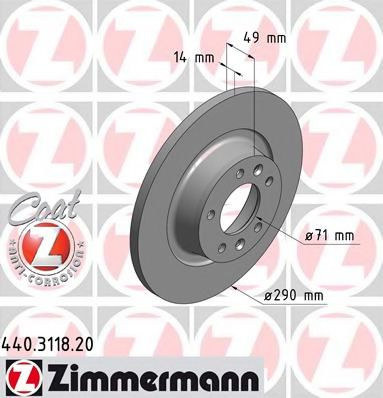 Disc frana FIAT SCUDO (272, 270) (2007 - 2016) ZIMMERMANN 440.3118.20 piesa NOUA