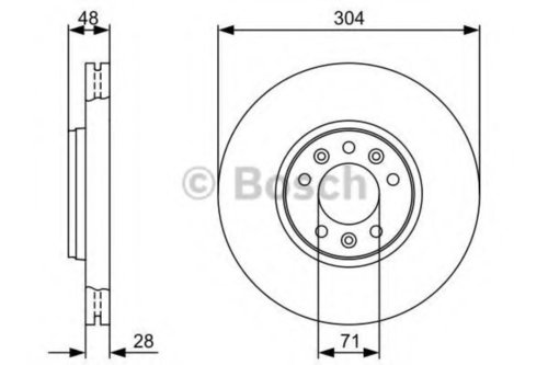Disc frana FIAT SCUDO caroserie (272, 270) (2007 - 2016) BOSCH 0 986 479 C53 piesa NOUA