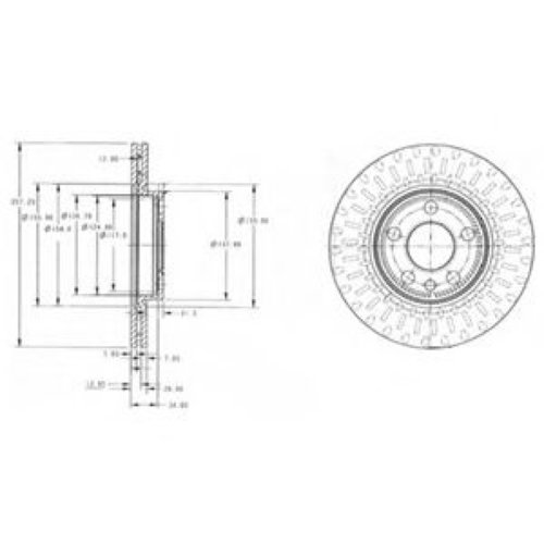 Disc frana FIAT SCUDO combinato (220P) (1996 - 2006) DELPHI BG3222 piesa NOUA