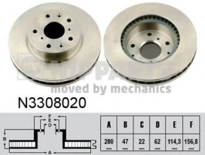 Disc frana FIAT SEDICI (FY) (2006 - 2016) NIPPARTS N3308020 piesa NOUA