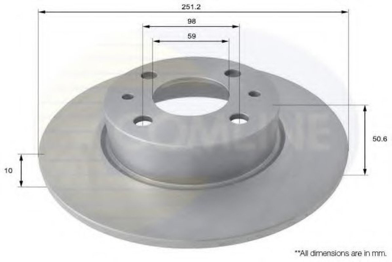 Disc frana FIAT STILO (192) (2001 - 2010) COMLINE ADC1809 piesa NOUA