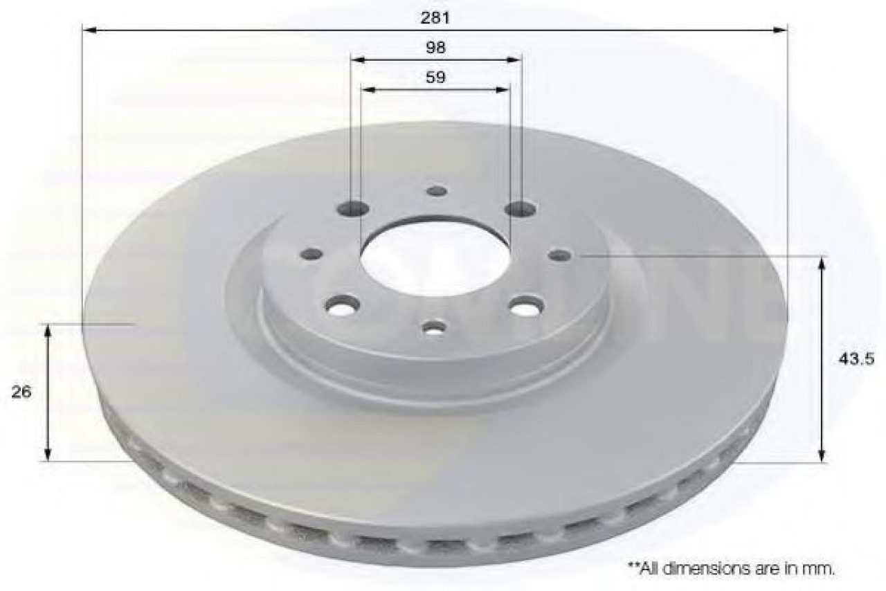 Disc frana FIAT STILO Multi Wagon (192) (2003 - 2008) COMLINE ADC1814V piesa NOUA