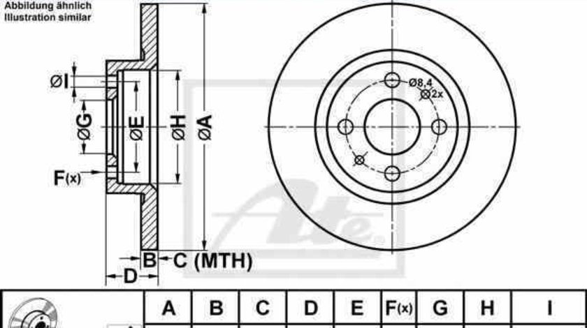 Disc frana FIAT TEMPRA 159 ATE 24.0112-0127.1