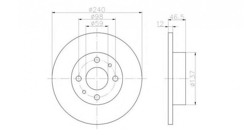 Disc frana Fiat UNO caroserie (146) 1988-1996 #2 08475310