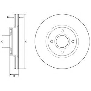 Disc frana FORD B-MAX (JK) (2012 - 2016) DELPHI BG4569C piesa NOUA