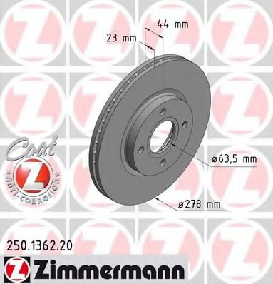 Disc frana FORD B-MAX (JK) (2012 - 2016) ZIMMERMANN 250.1362.20 piesa NOUA