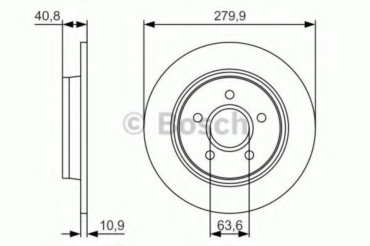 Disc frana FORD C-MAX (DM2) (2007 - 2016) BOSCH 0 986 479 S49 piesa NOUA