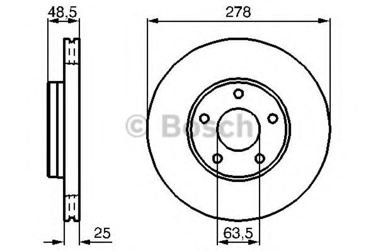 Disc frana FORD C-MAX (DM2) (2007 - 2016) BOSCH 0 986 479 173 piesa NOUA
