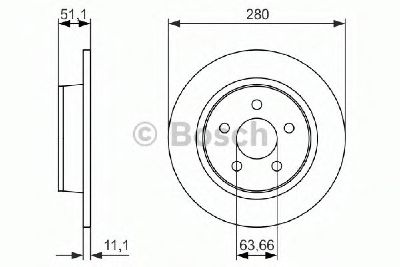 Disc frana FORD C-MAX II (DXA) (2010 - 2016) BOSCH 0 986 479 762 piesa NOUA