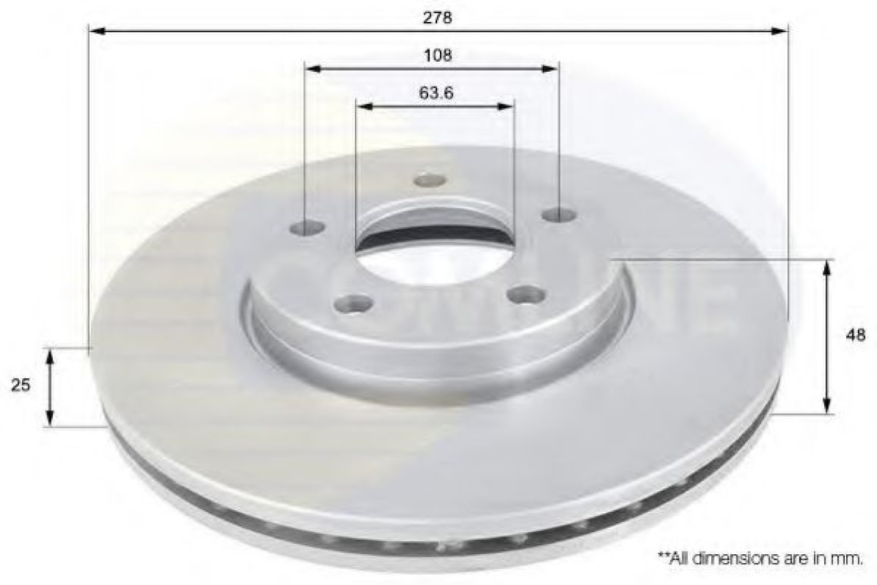 Disc frana FORD C-MAX II (DXA) (2010 - 2016) COMLINE ADC1912V piesa NOUA