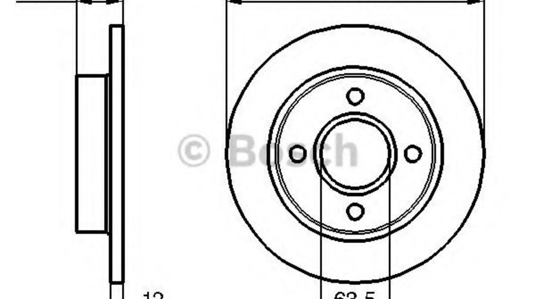 Disc frana FORD COURIER (JV) (1998 - 2016) BOSCH 0 986 478 856 piesa NOUA