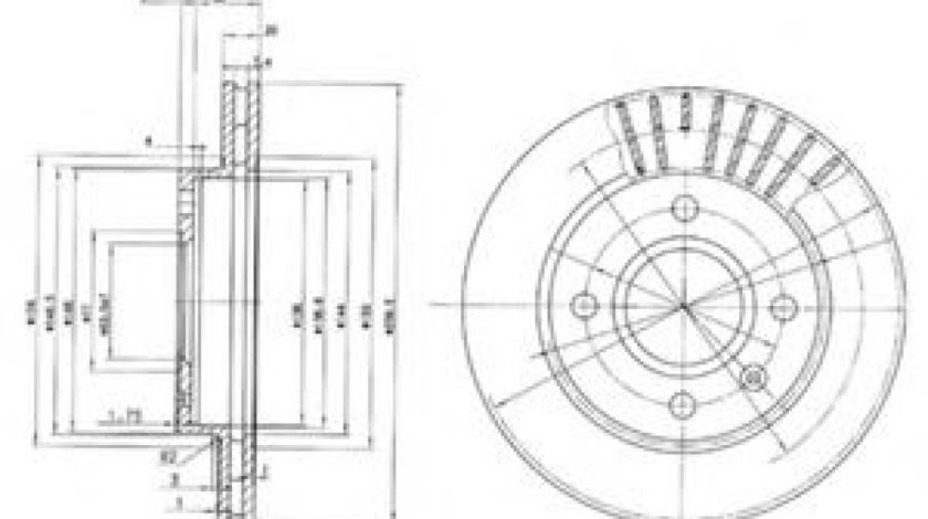 Disc frana FORD FIESTA IV (JA, JB) (1995 - 2002) DELPHI BG2440 piesa NOUA