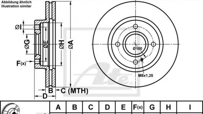 Disc frana FORD FIESTA VI (2008 - 2016) ATE 24.0123-0113.1 produs NOU