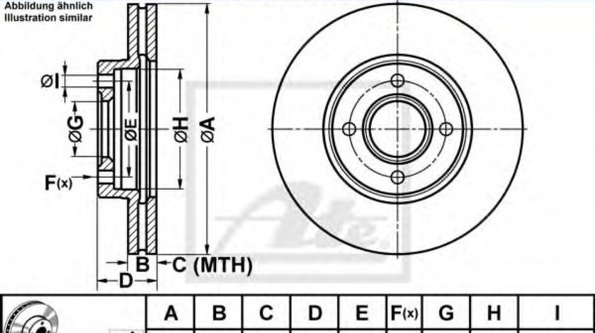 Disc frana FORD FIESTA VI (2008 - 2016) ATE 24.0123-0122.1 produs NOU