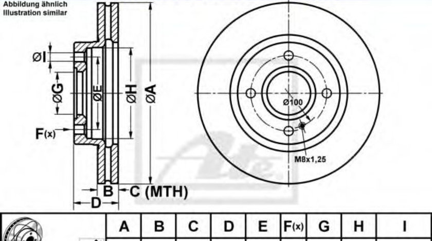 Disc frana FORD FIESTA VI (2008 - 2016) ATE 24.0323-0113.1 piesa NOUA