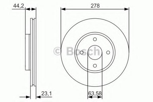 Disc frana FORD FIESTA VI (2008 - 2016) BOSCH 0 986 479 659 piesa NOUA