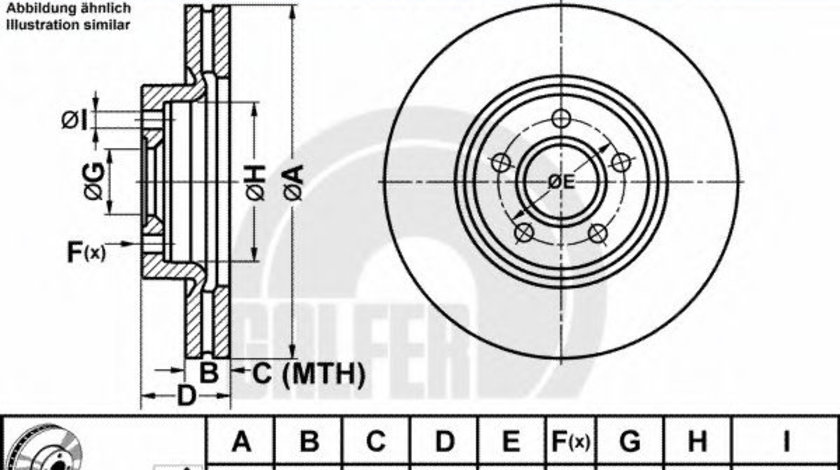 Disc frana FORD FOCUS II (DA) (2004 - 2012) GALFER B1.G225-0162.1 piesa NOUA