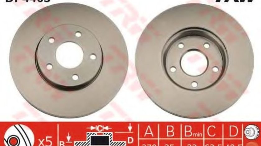 Disc frana FORD FOCUS II Limuzina (DA) (2005 - 2016) TRW DF4465 piesa NOUA