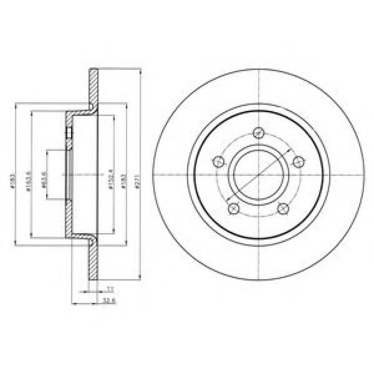 Disc frana FORD FOCUS III (2010 - 2016) DELPHI BG4386C piesa NOUA